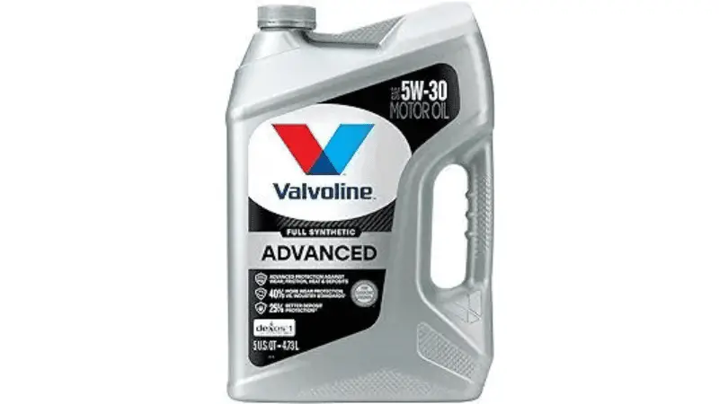 Example of 5w30 full synthetic motor oil from Valvoline